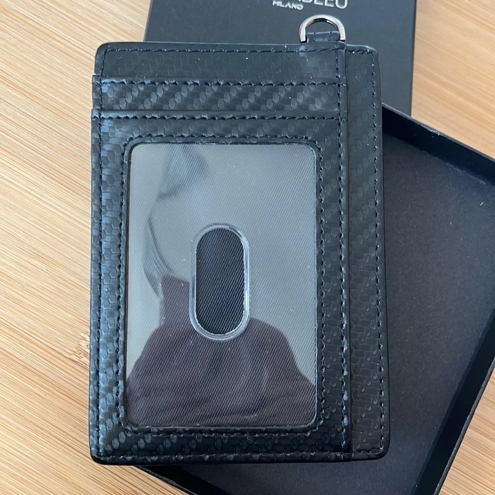 Brand New Montableu Handcrafted Card Holder Slim Front Pocket Wallet Black